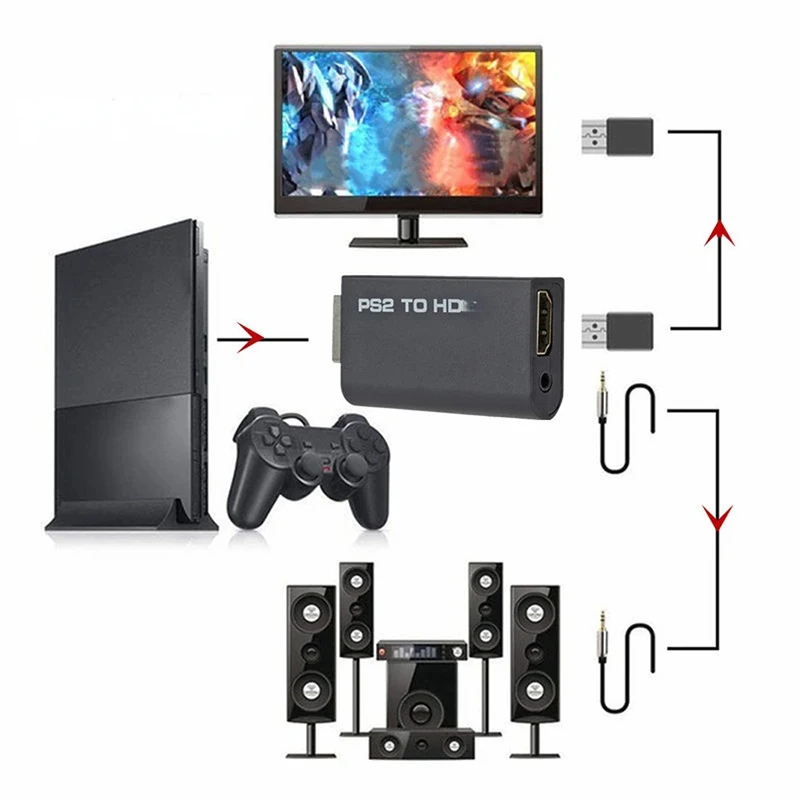 Gaming Console All - PS2'den HDMI'ya Ses Video Dönüştürücü 480i/480p/576i,