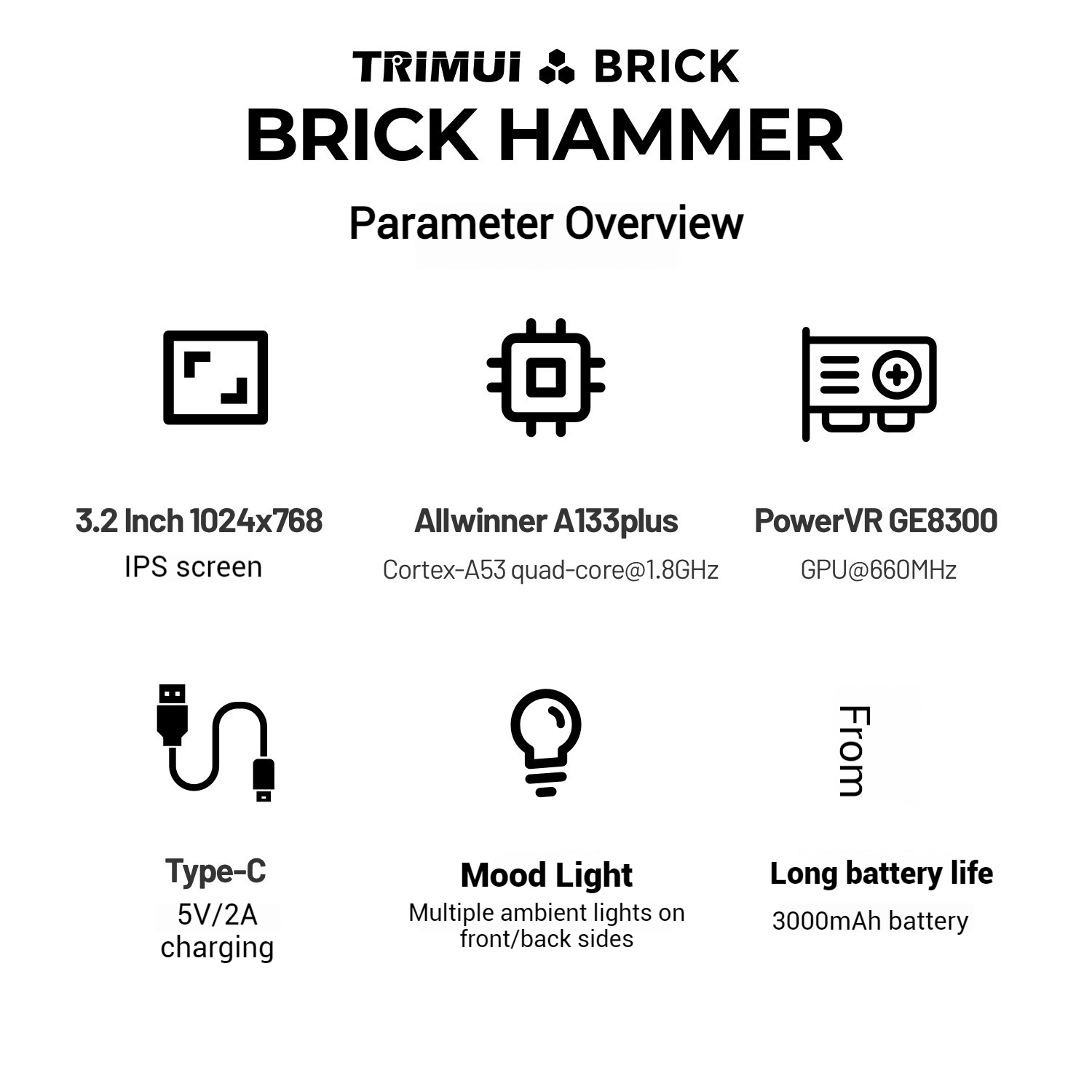 TRIMUI Brick Hammer Tüm Metal  - Gaming Console All incelemesi ve fiyatı
